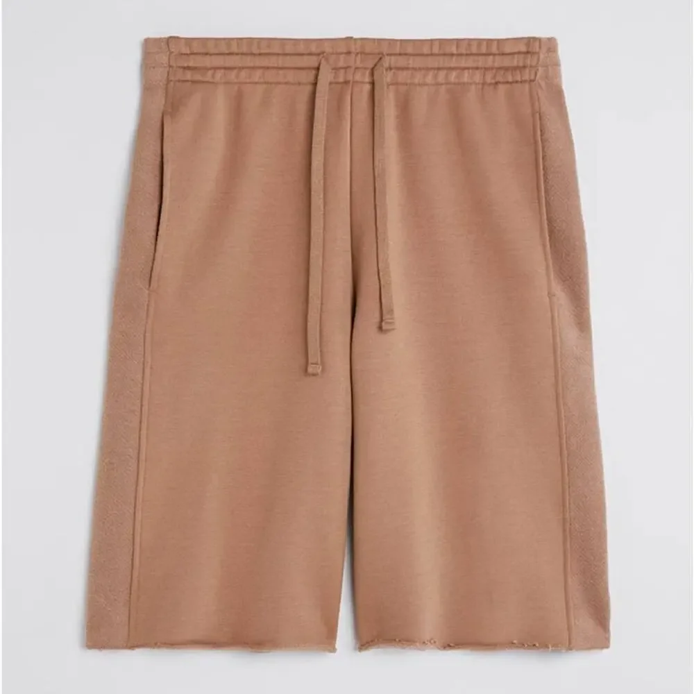 Filippa K Soft Sport Reverse Striped Shorts in Almond Women's Size XS Activewear
